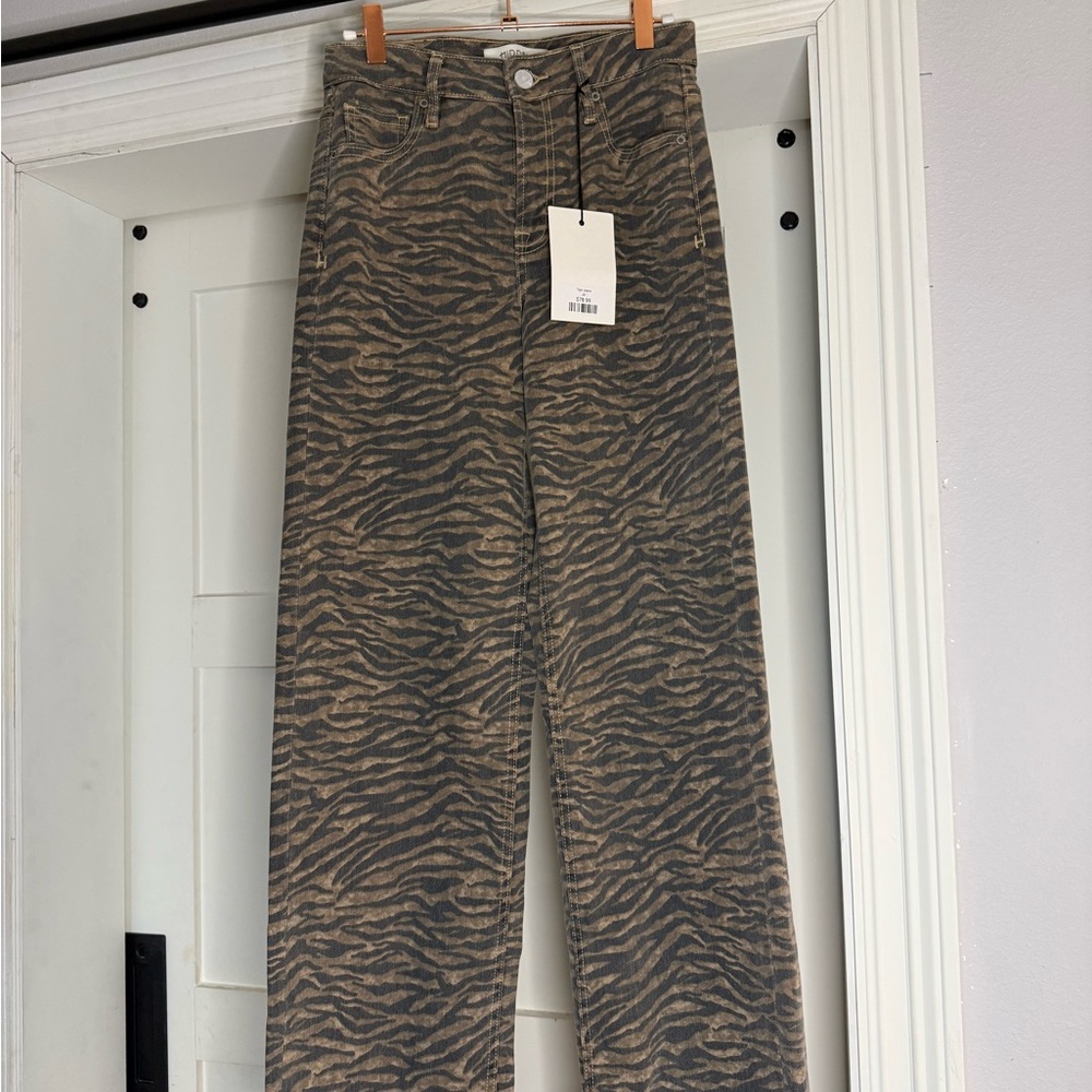 Hidden Jeans Tiger-Print Brown Jeans - Women's “Dad Fit”